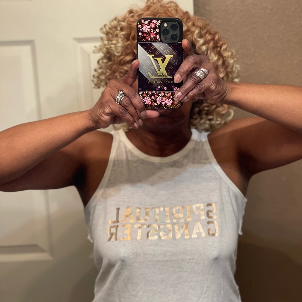 Spiritual gangster tank top burn out white small used - Picture 3 of 3